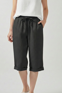Mujer Capri Shorts con Elastic cintura y bolsillos laterales