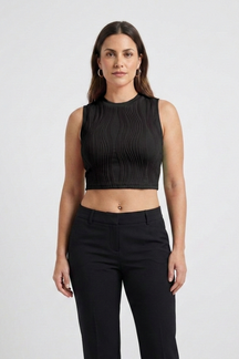 Mujer Crop top con cuello alto y de Canalé Surface