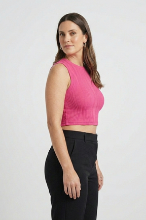 Mujer Crop top con cuello alto y de Canalé Surface