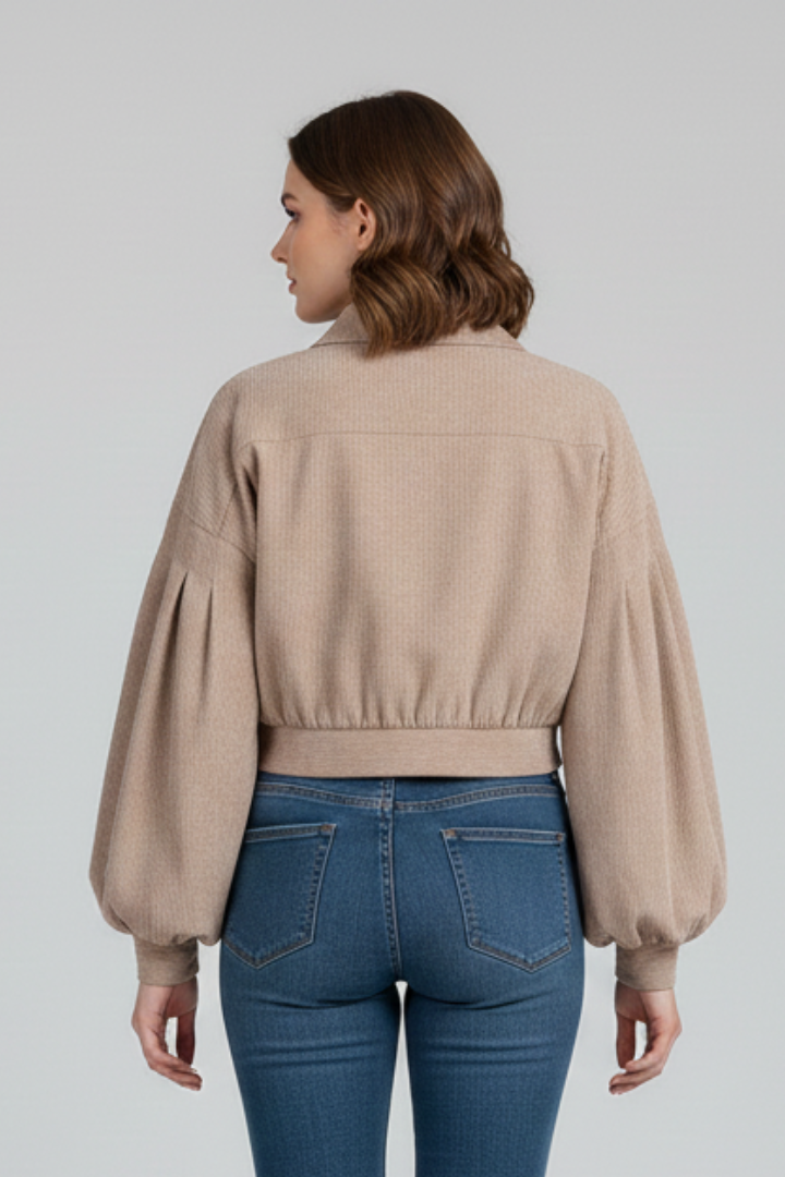 Mujer Corto Chaqueta con cierre de cremallera