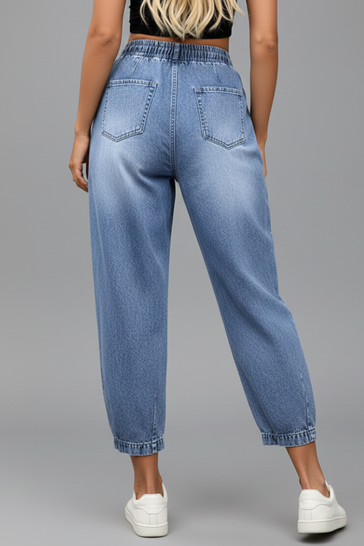 Mujer Corto Pantalón con Drawstring cintura y Pleats