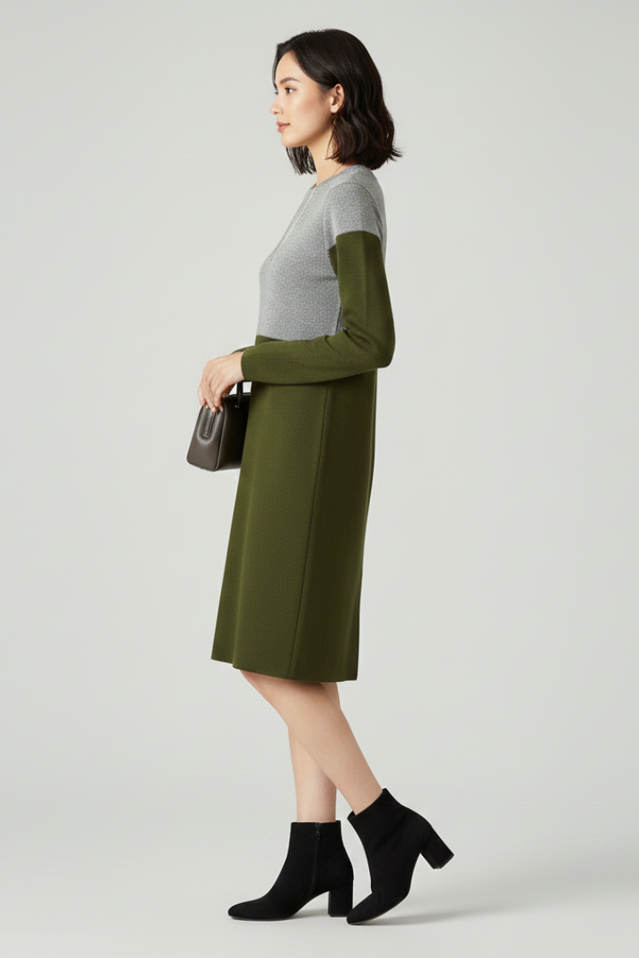Mujer Vestido de Manga Larga y Structured Surface