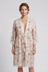 Mujer Vestido con de Cuello en V y Ruffle Trim