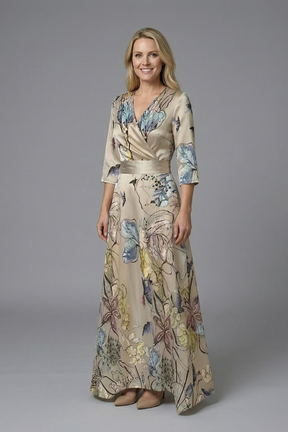 Women’s vestido con cuello en V y Three-Quarter mangas