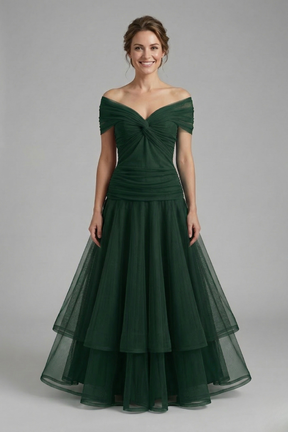 Mujer Vestido con cuello en V y Draped Bodice