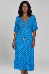 Women’s vestido con cuello en V y manga corta