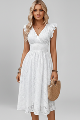 Women’s vestido con escote en V y manga corta