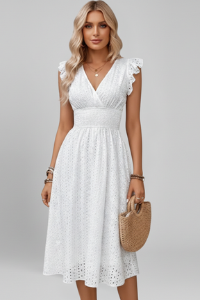 Women’s vestido con escote en V y manga corta