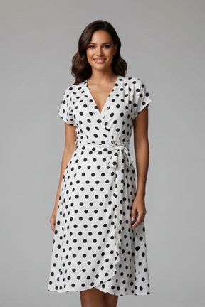 Women’s vestido con escote en V y manga corta