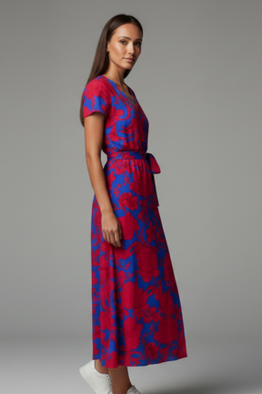 Women’s vestido con escote en V y manga corta