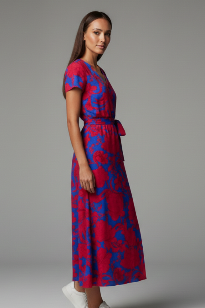 Women’s vestido con escote en V y manga corta