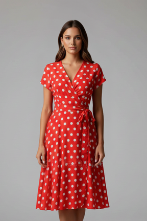 Women’s vestido con escote en V y manga corta