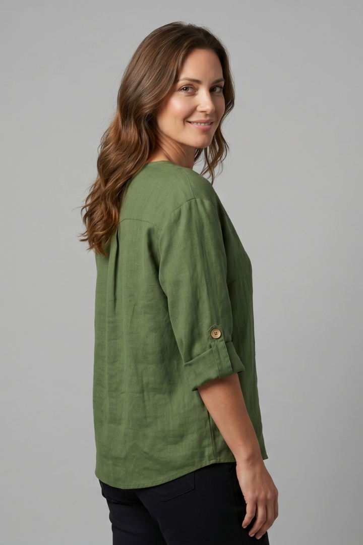 Mujer Elegant Blusa con cierre frontal de botones for Office Wear