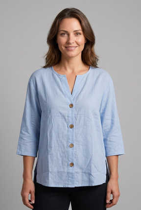 Mujer Elegant Blusa con cierre frontal de botones for Office Wear