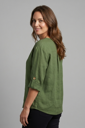 Mujer Elegant Blusa con cierre frontal de botones for Office Wear