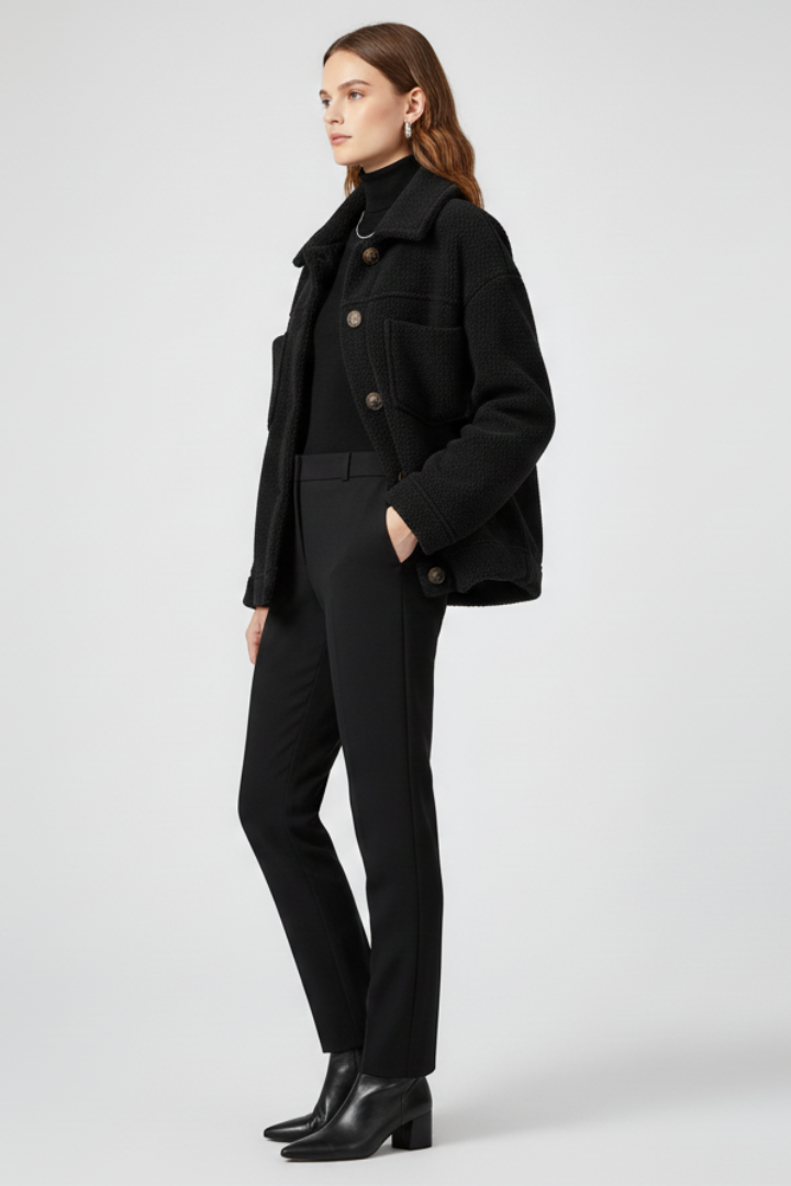 Mujer Fleece Chaqueta con botones y Generous bolsillos
