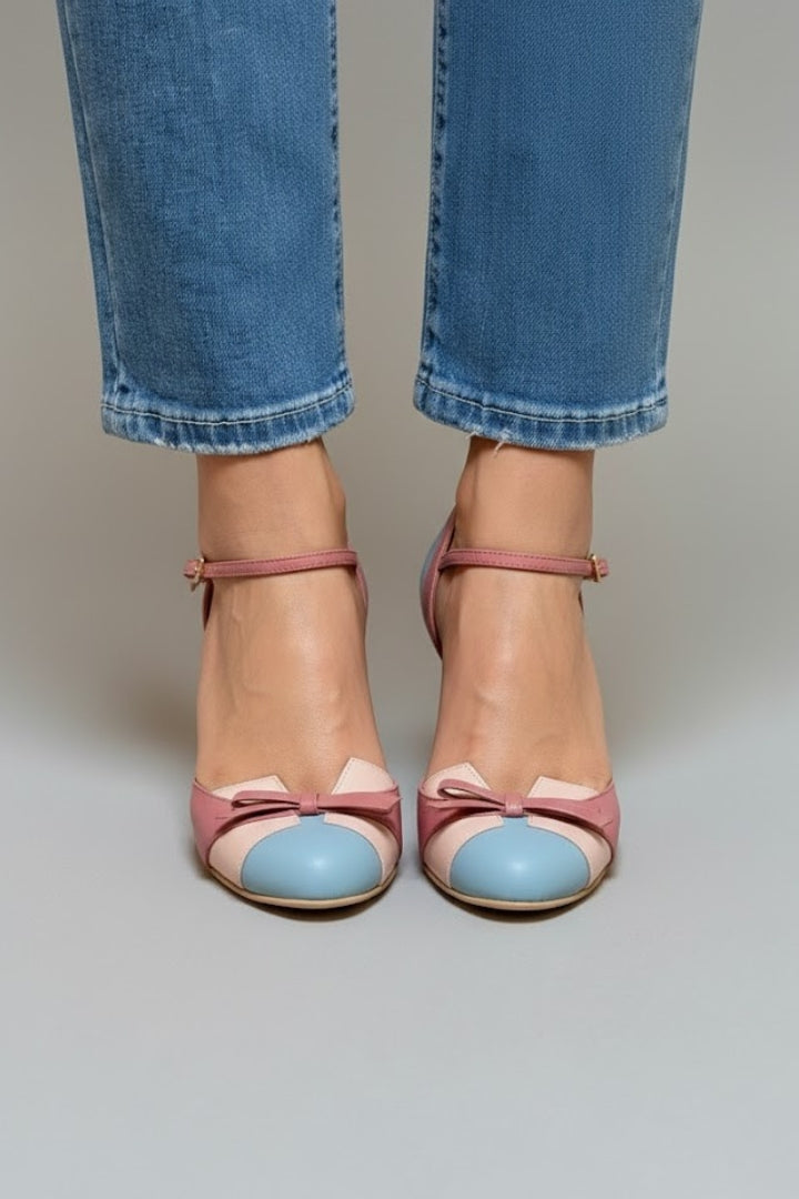 Mujer High tacones con Ankle Strap y Pointed Toe