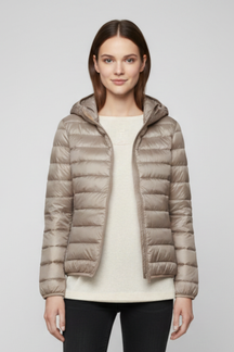 Mujer Hooded Chaqueta con cierre de cremallera y Acolchado Surface