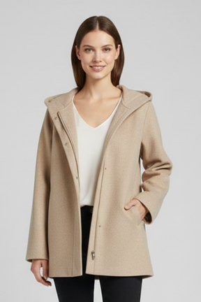 Mujer Hooded Chaqueta con Zip y bolsillos