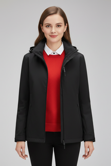 Mujer Hooded Chaqueta con Zipper