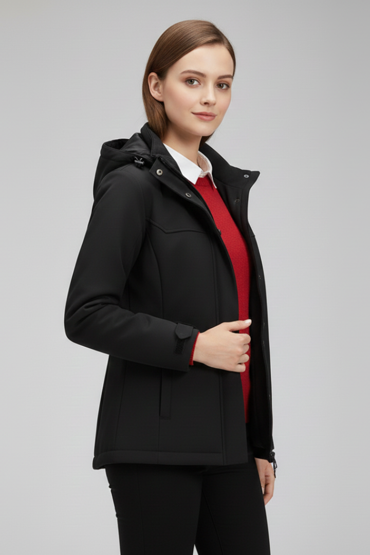 Mujer Hooded Chaqueta con Zipper