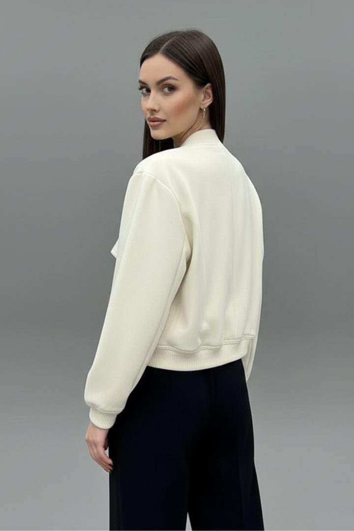 Mujer Chaqueta con cierre de botones y Elasticated Hem