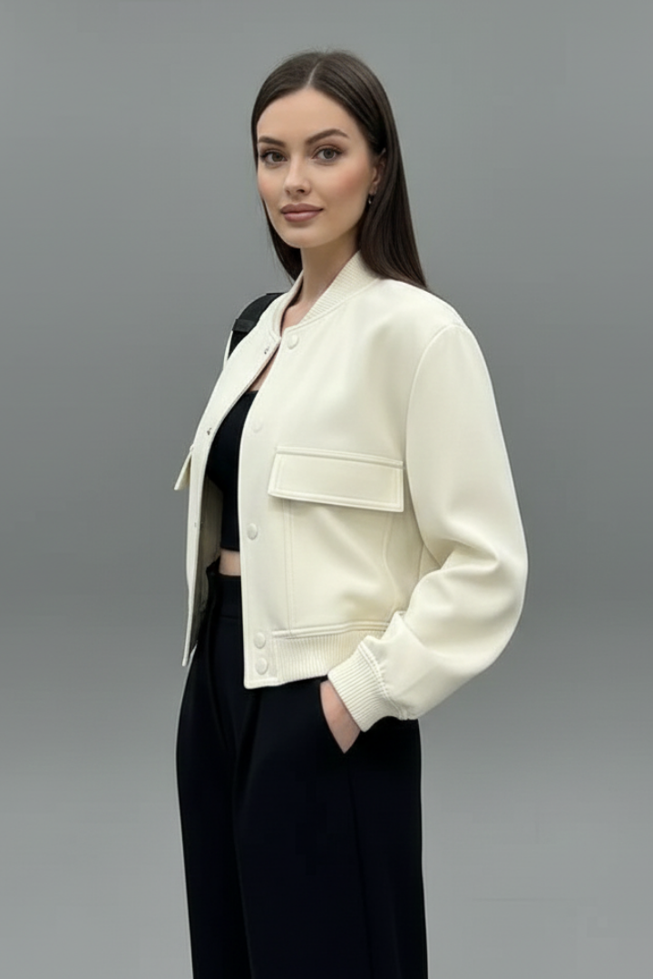 Mujer Chaqueta con cierre de botones y Elasticated Hem