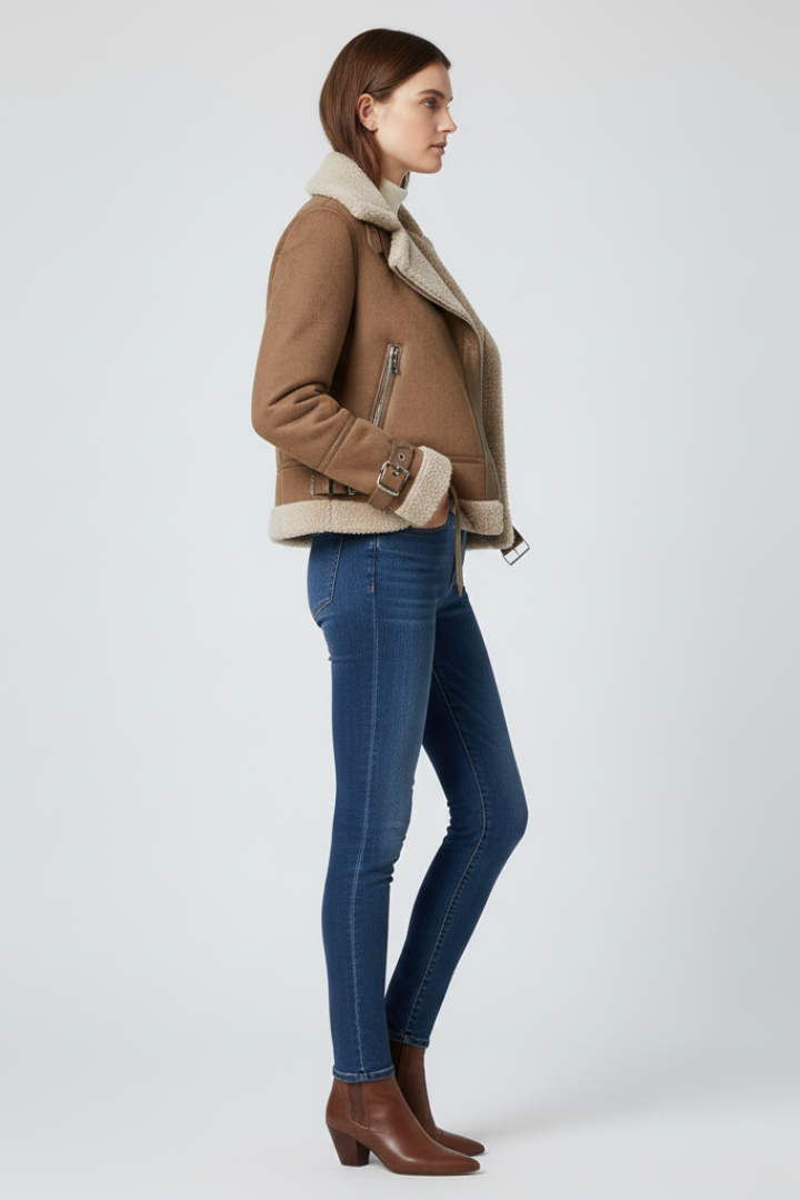 Mujer Chaqueta con cierre de cremallera y Texturizado Outer Surface