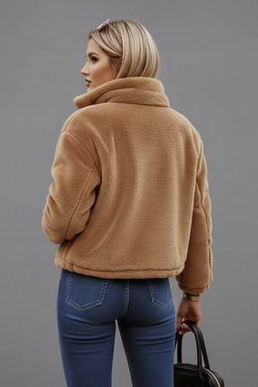 Mujer Chaqueta con Zipper y Texturizado Surface