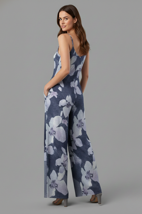 Mujer Jumpsuit con Adjustable Straps y Printed Surface