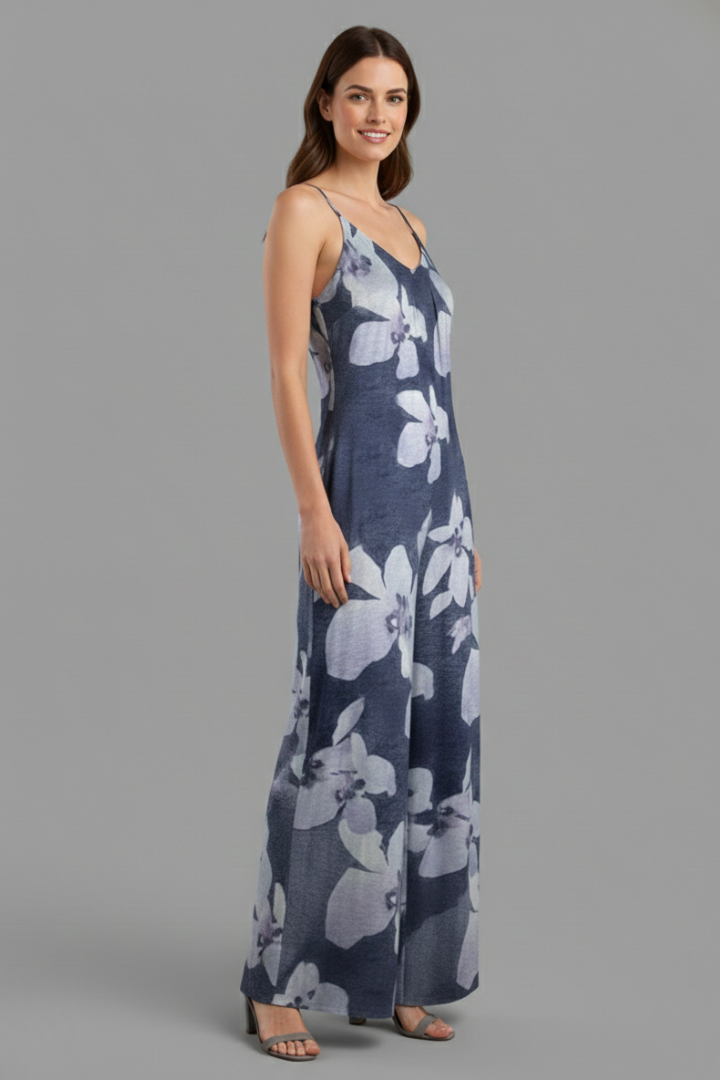 Mujer Jumpsuit con Adjustable Straps y Printed Surface