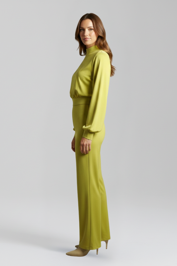 Mujer Jumpsuit con Half cuello y Manga Largas