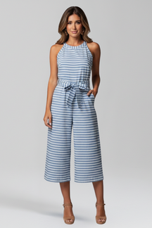 Mujer Jumpsuit con Halter Neckline y cintura Cinturón