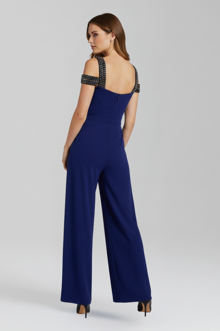 Mujer Jumpsuit con Off-hombro Neckline y Pierna Anchas