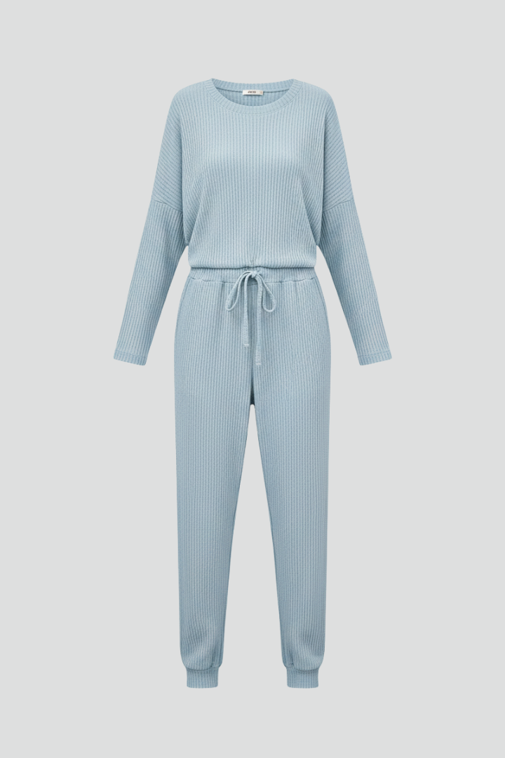 Mujer Jumpsuit con de Cuello Redondoline y Elastic cintura