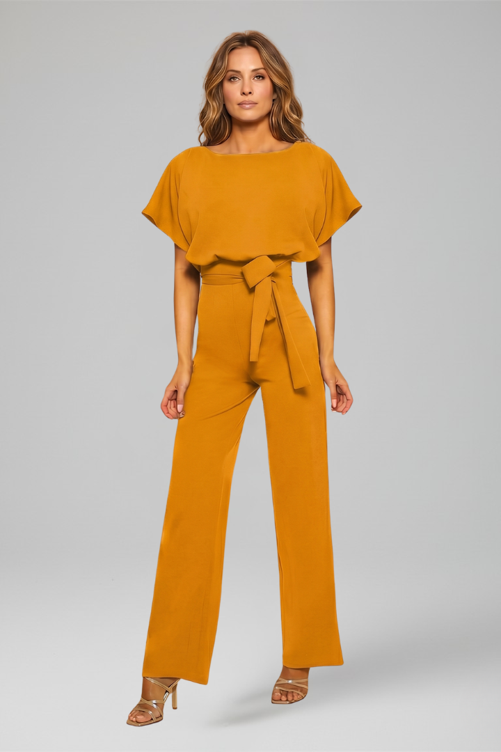 Mujer Jumpsuit con de Cuello Redondoline y Pierna Anchas