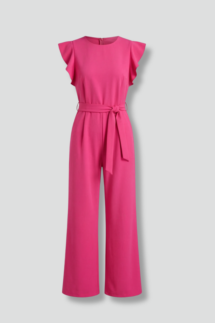 Mujer Jumpsuit con de Cuello Redondoline y Pierna Anchas