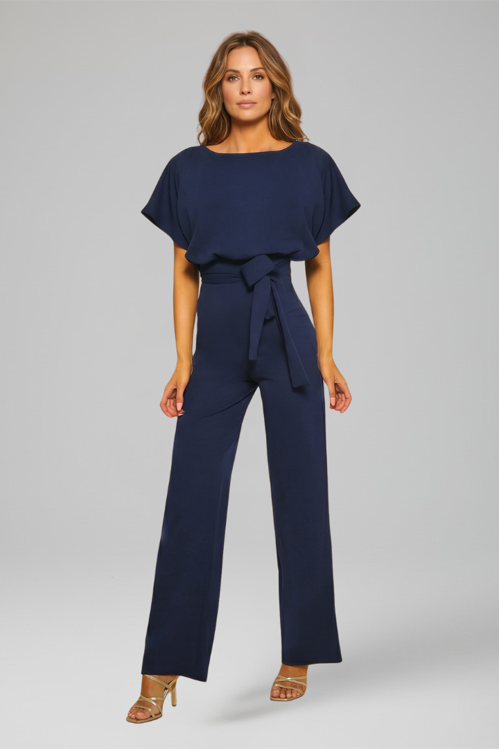 Mujer Jumpsuit con de Cuello Redondoline y Pierna Anchas
