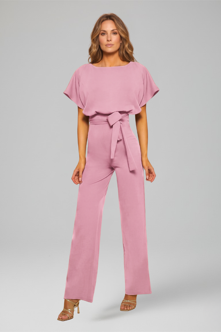 Mujer Jumpsuit con de Cuello Redondoline y Pierna Anchas