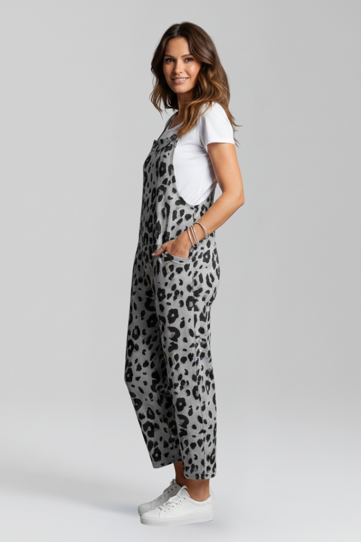Mujer Jumpsuit con Scoop Neckline y Printed Surface