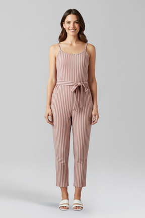 Mujer Jumpsuit con asas de hombro y Tied cintura