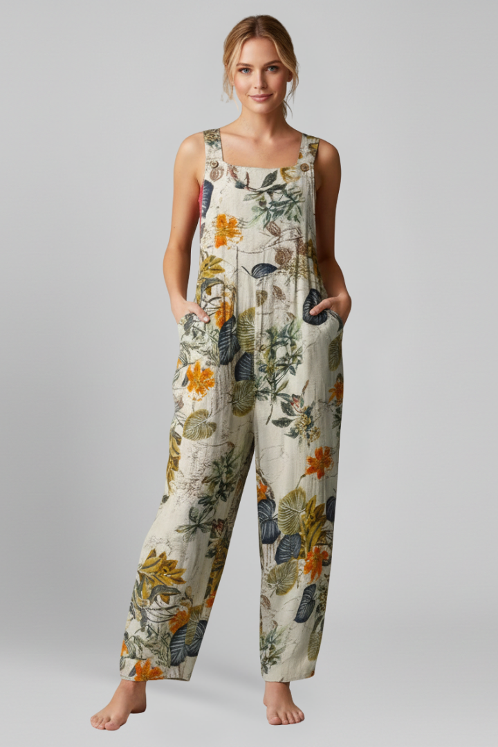 Mujer Jumpsuit con Spaghetti Straps y Printed Surface