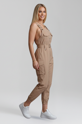 Mujer Jumpsuit con Square Neckline y Adjustable Straps