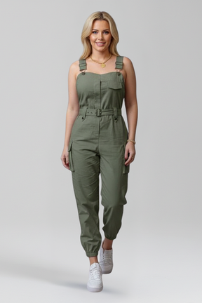 Mujer Jumpsuit con Square Neckline y Adjustable Straps