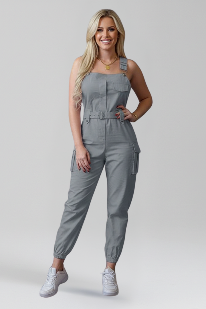 Mujer Jumpsuit con Square Neckline y Adjustable Straps