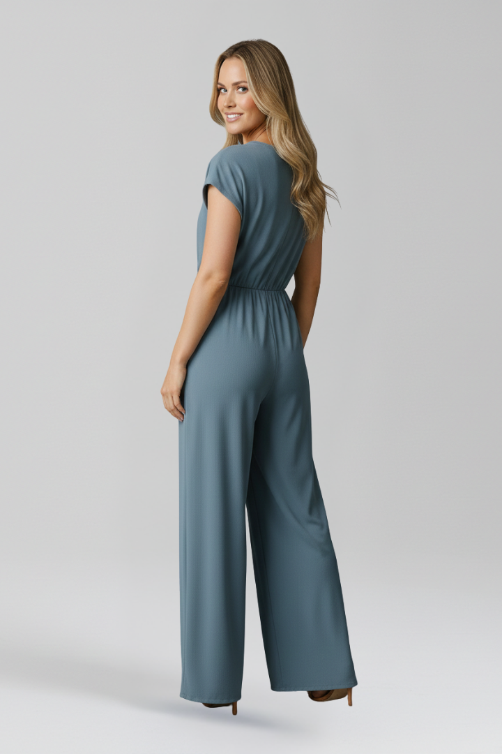 Mujer Jumpsuit con cuello en V y Tied cintura