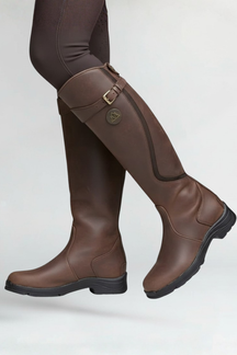 Mujer Knee-High Botas con Pull-On diseño y Rubber Sole