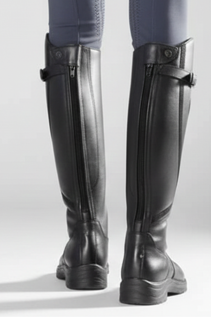 Mujer Knee-High Botas con Pull-On diseño y Rubber Sole