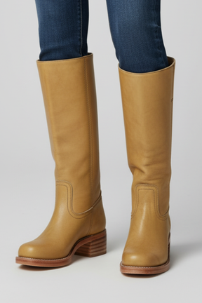 Mujer Knee-High Botas con Round Toe y Tacón de Bloque