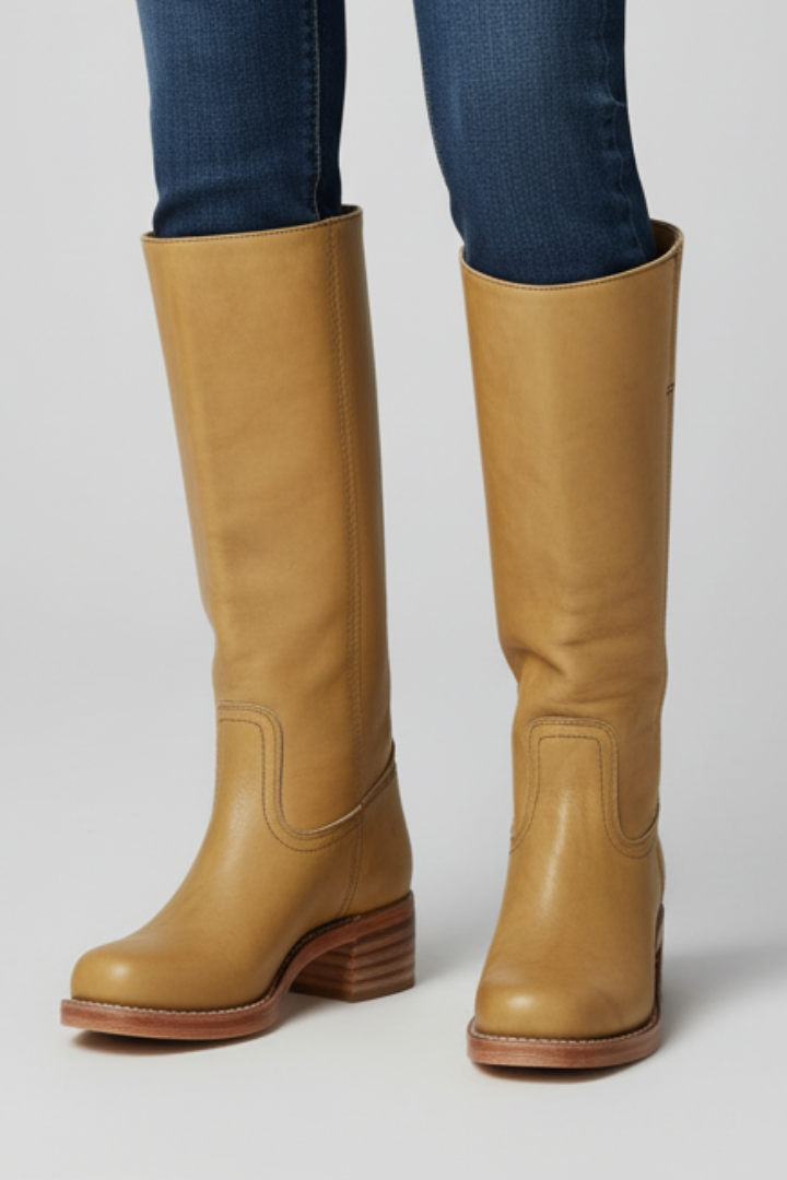 Mujer Knee-High Botas con Round Toe y Tacón de Bloque